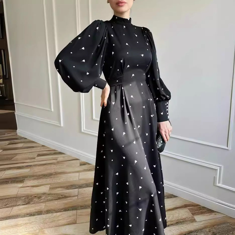 Women's Fashion Round Neck Printed Dress