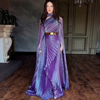 Shawl Split Graceful Formal Belt Dress