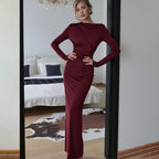 Womens Fashionable Defined-Waist Pleated Dress