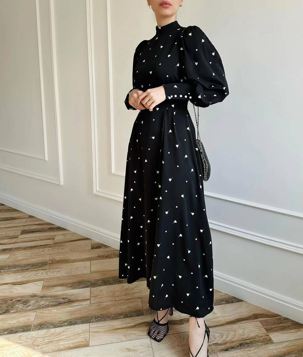 Women's Fashion Round Neck Printed Dress