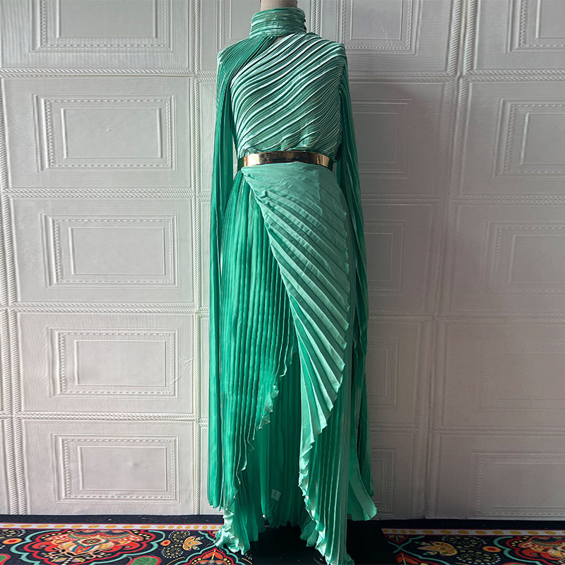 Shawl Split Graceful Formal Belt Dress